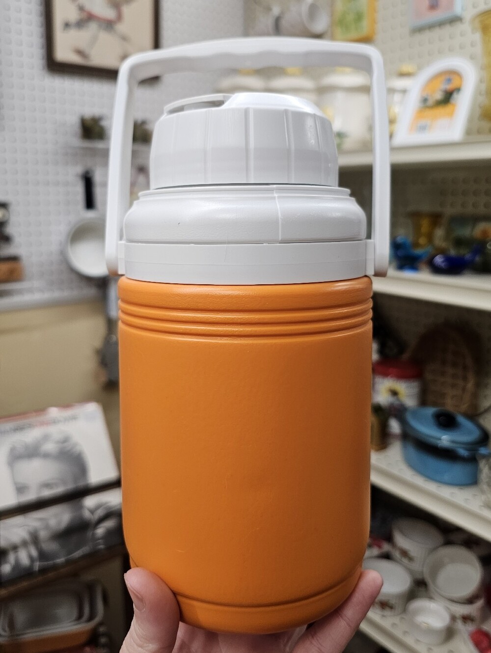 Coleman Orange Plastic 1/3 Gallon Water Jug Drink Handle Retro
